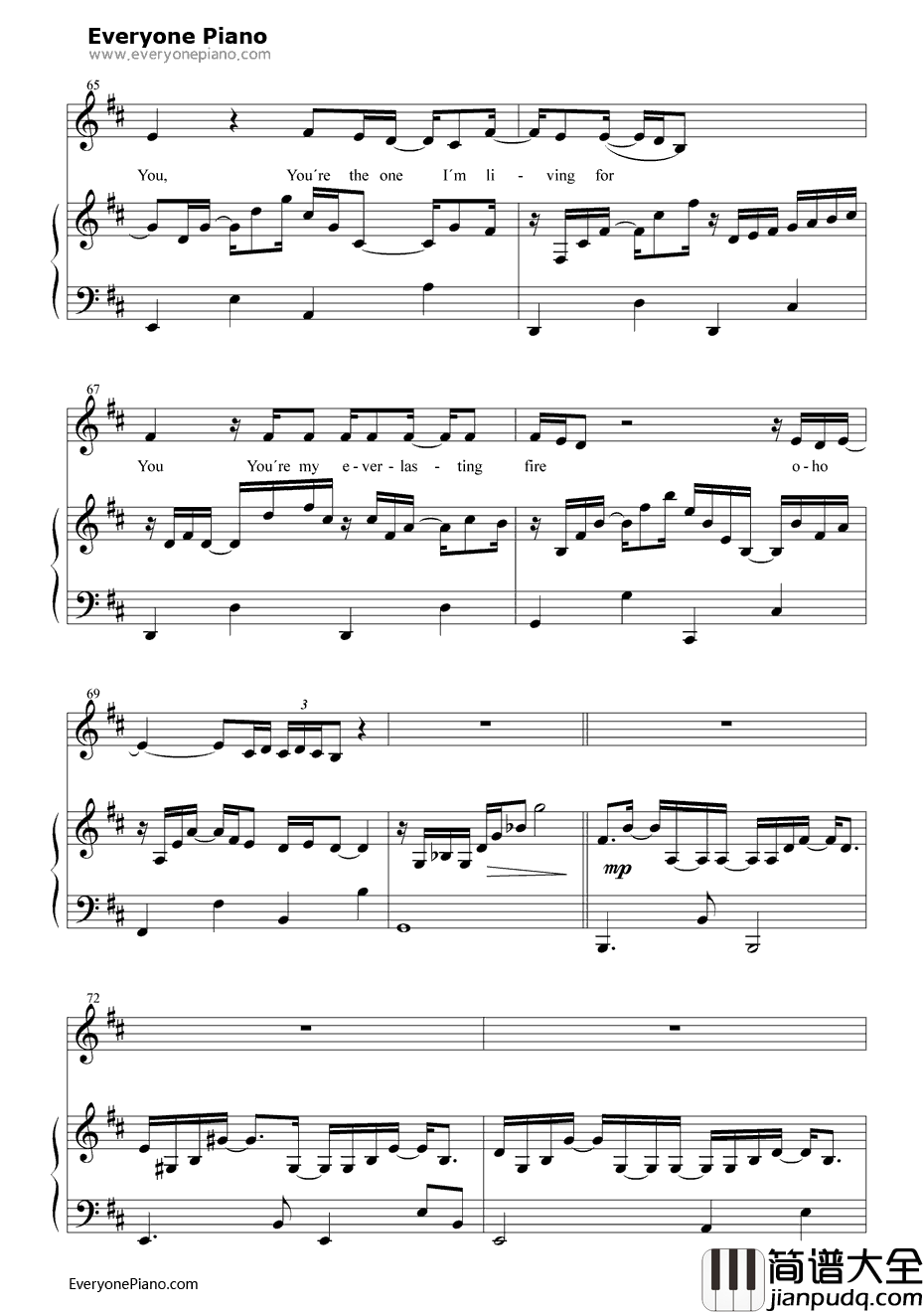 You钢琴谱_TenSharp