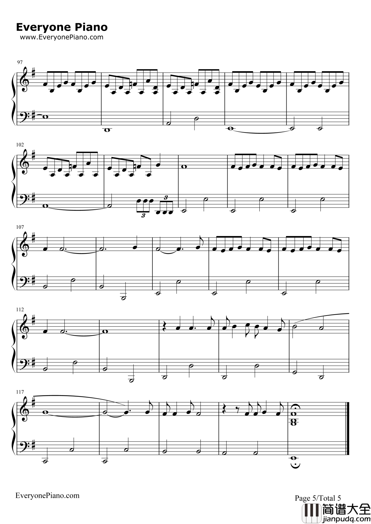 HeyYou钢琴谱_PinkFloyd