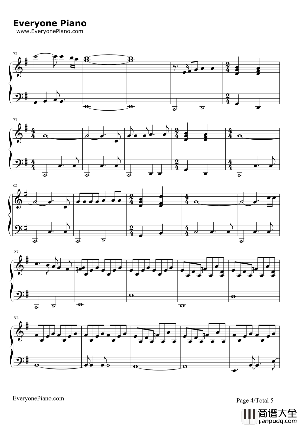 HeyYou钢琴谱_PinkFloyd