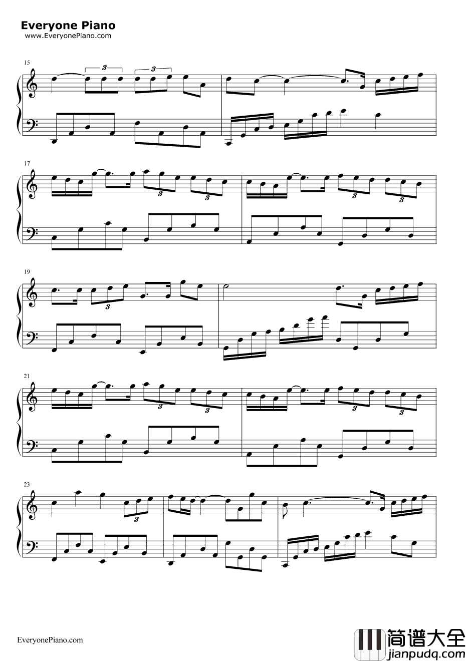 一个人睡钢琴谱_魏晨