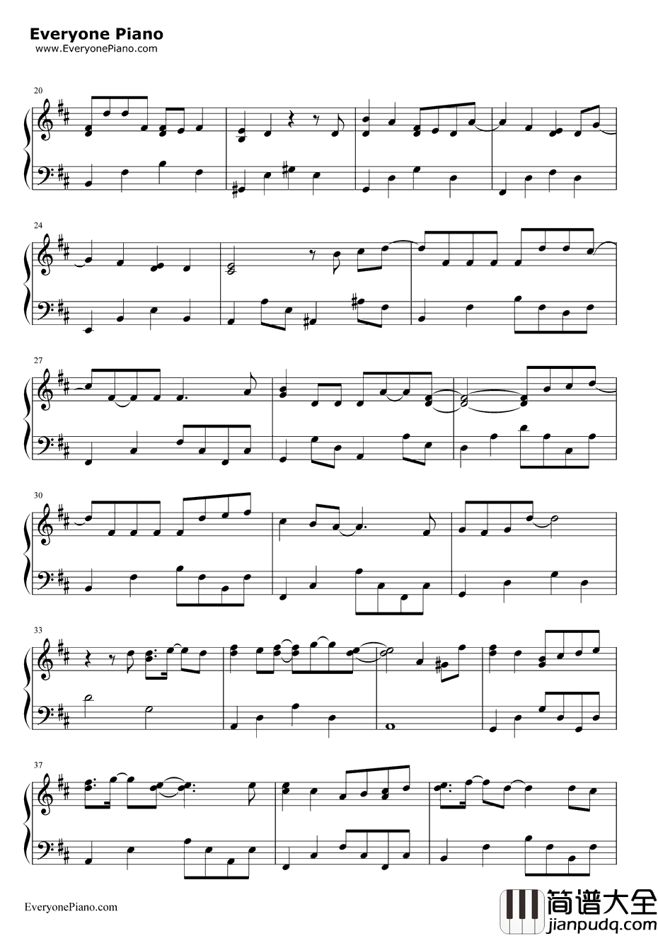 天梯钢琴谱_CAllStar