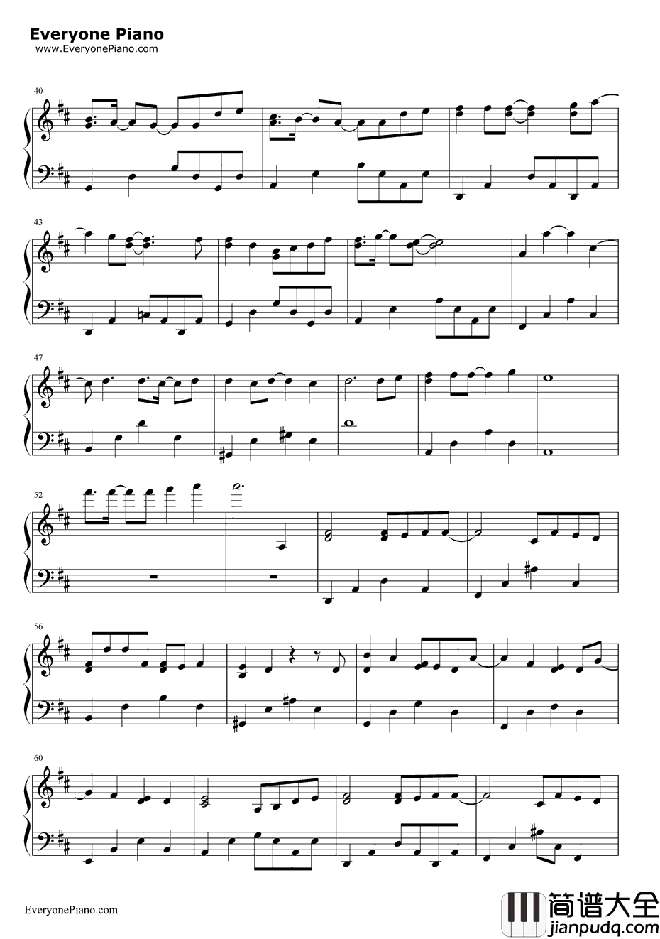 天梯钢琴谱_CAllStar