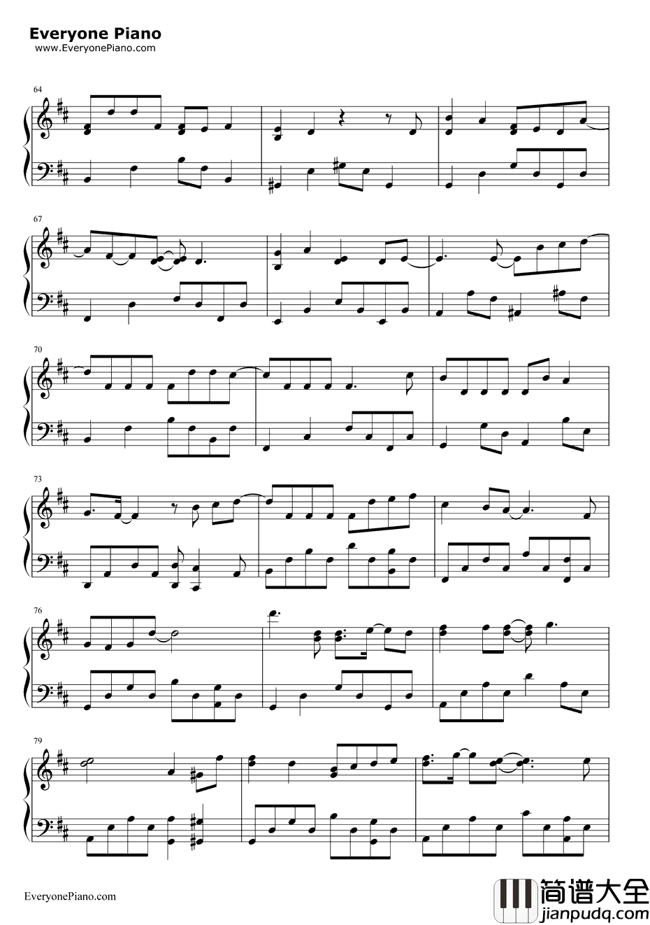 天梯钢琴谱_CAllStar