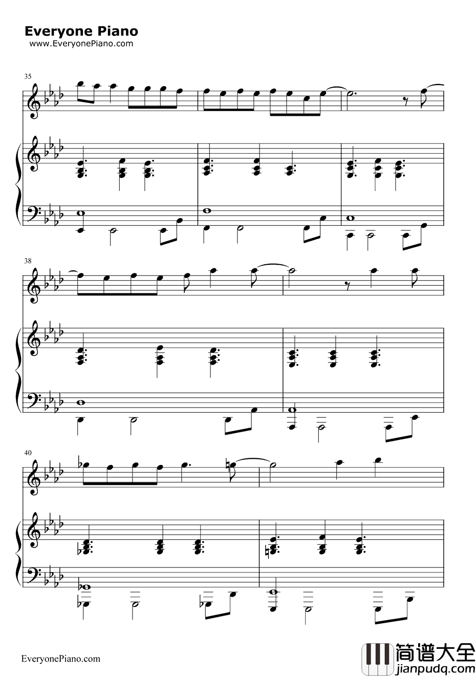 继续钢琴谱_刘若英AngelaAki_给15岁的自己_手纸～拝启十五の君へ～