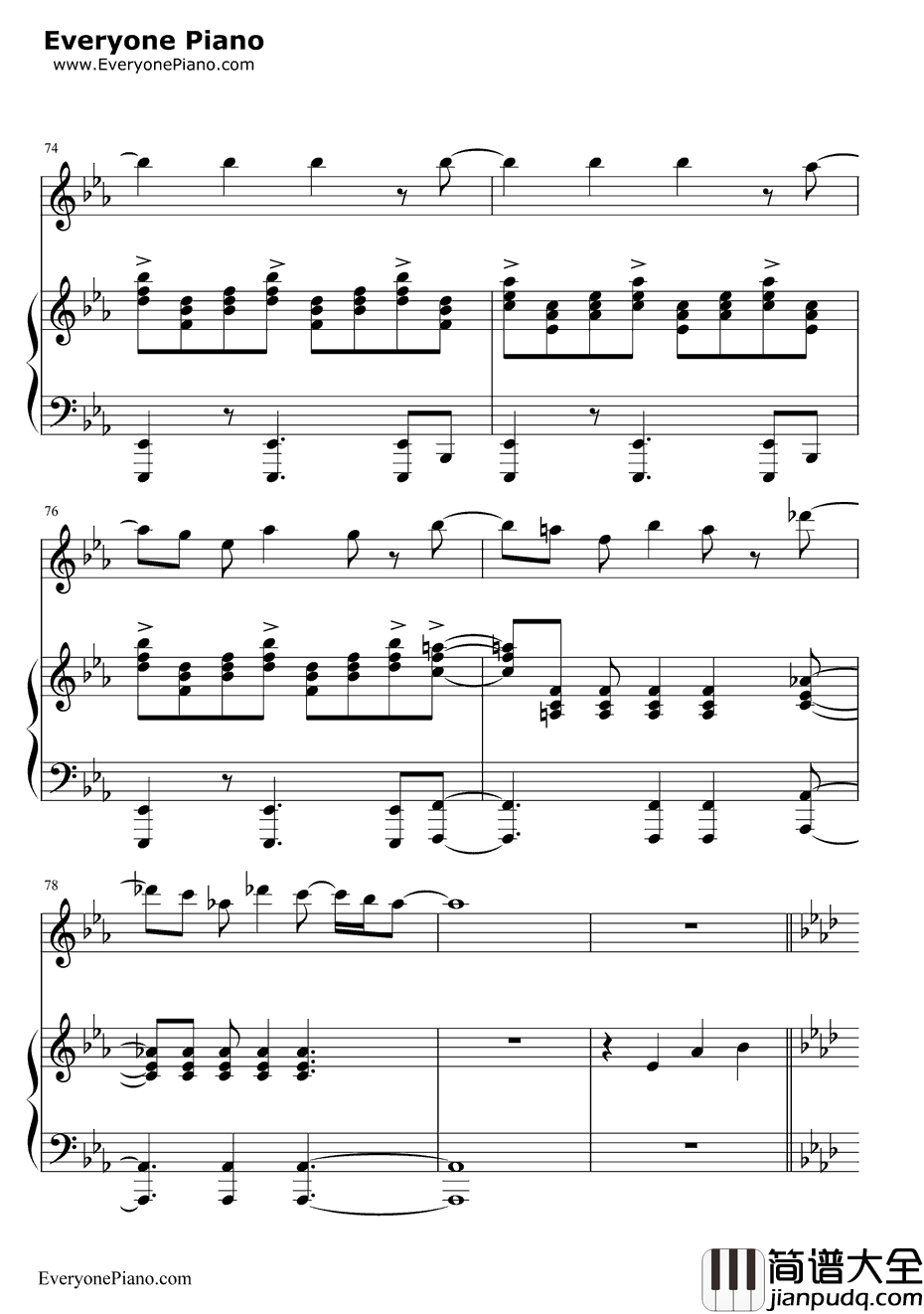 继续钢琴谱_刘若英AngelaAki_给15岁的自己_手纸～拝启十五の君へ～