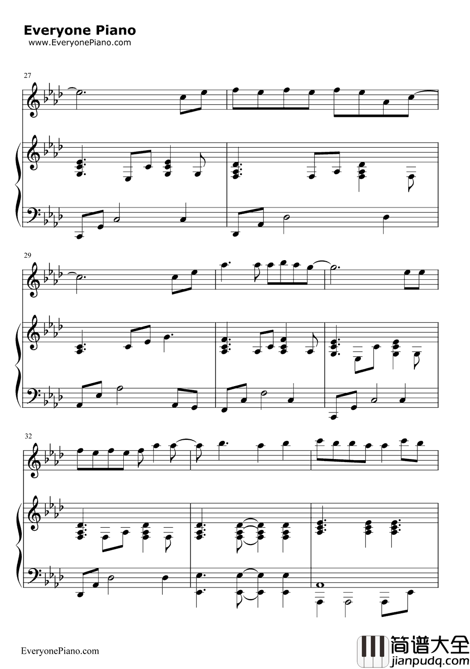 继续钢琴谱_刘若英AngelaAki_给15岁的自己_手纸～拝启十五の君へ～