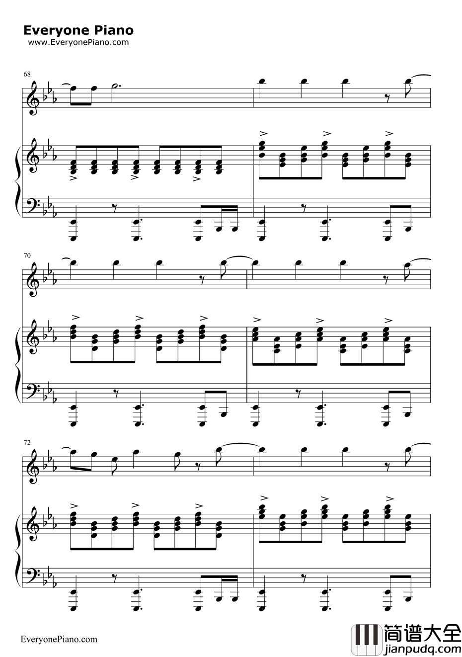 继续钢琴谱_刘若英AngelaAki_给15岁的自己_手纸～拝启十五の君へ～