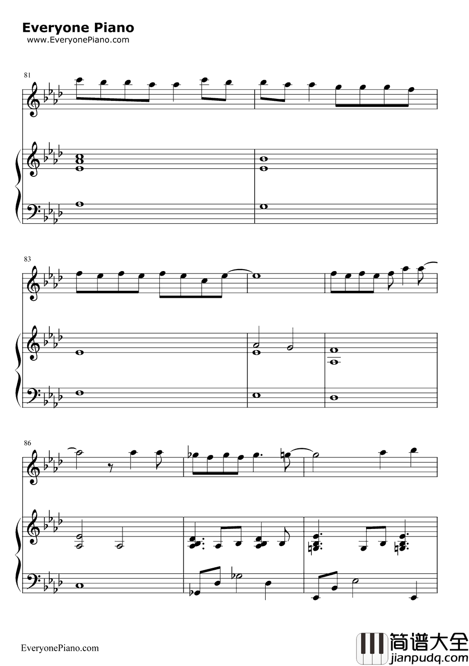 继续钢琴谱_刘若英AngelaAki_给15岁的自己_手纸～拝启十五の君へ～