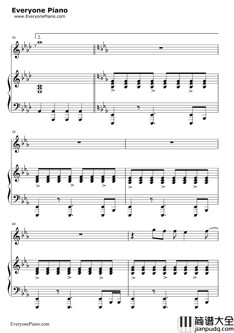 继续钢琴谱_刘若英AngelaAki_给15岁的自己_手纸～拝启十五の君へ～