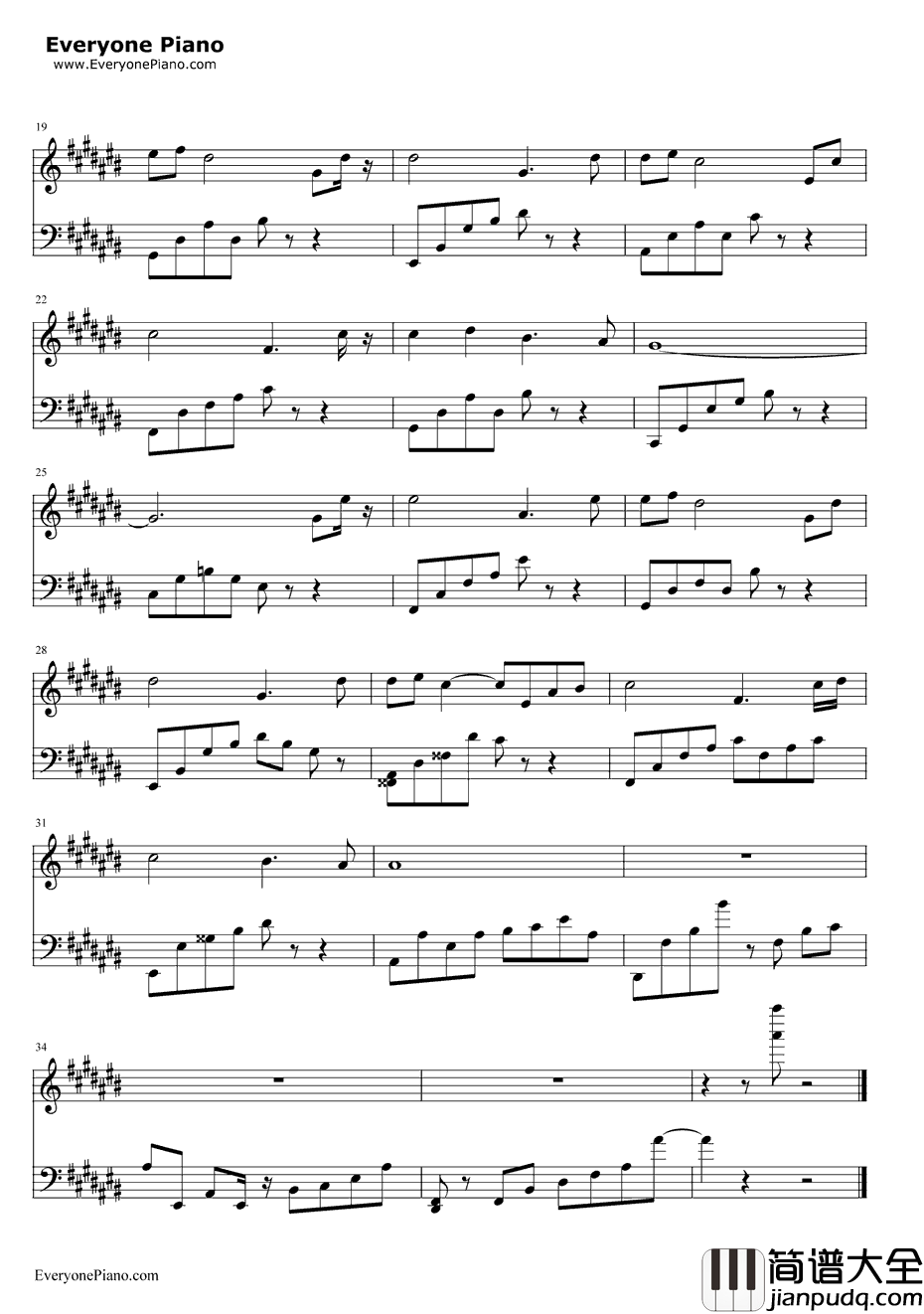 Goodbye钢琴谱_周杰伦__天台爱情_插曲