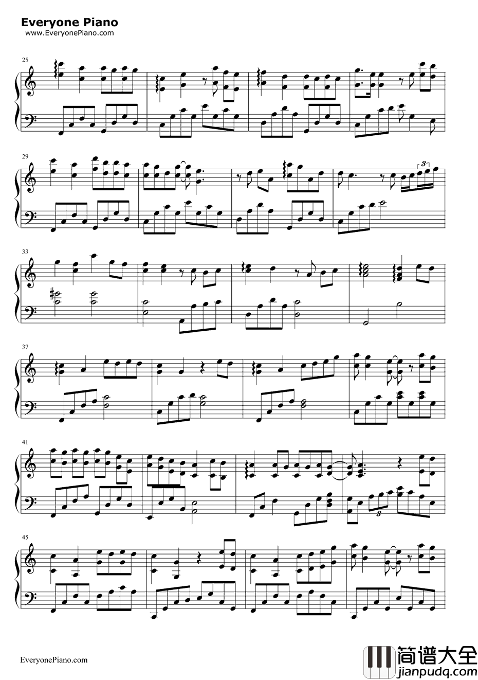 千古钢琴谱_阿兰_花千骨片头曲