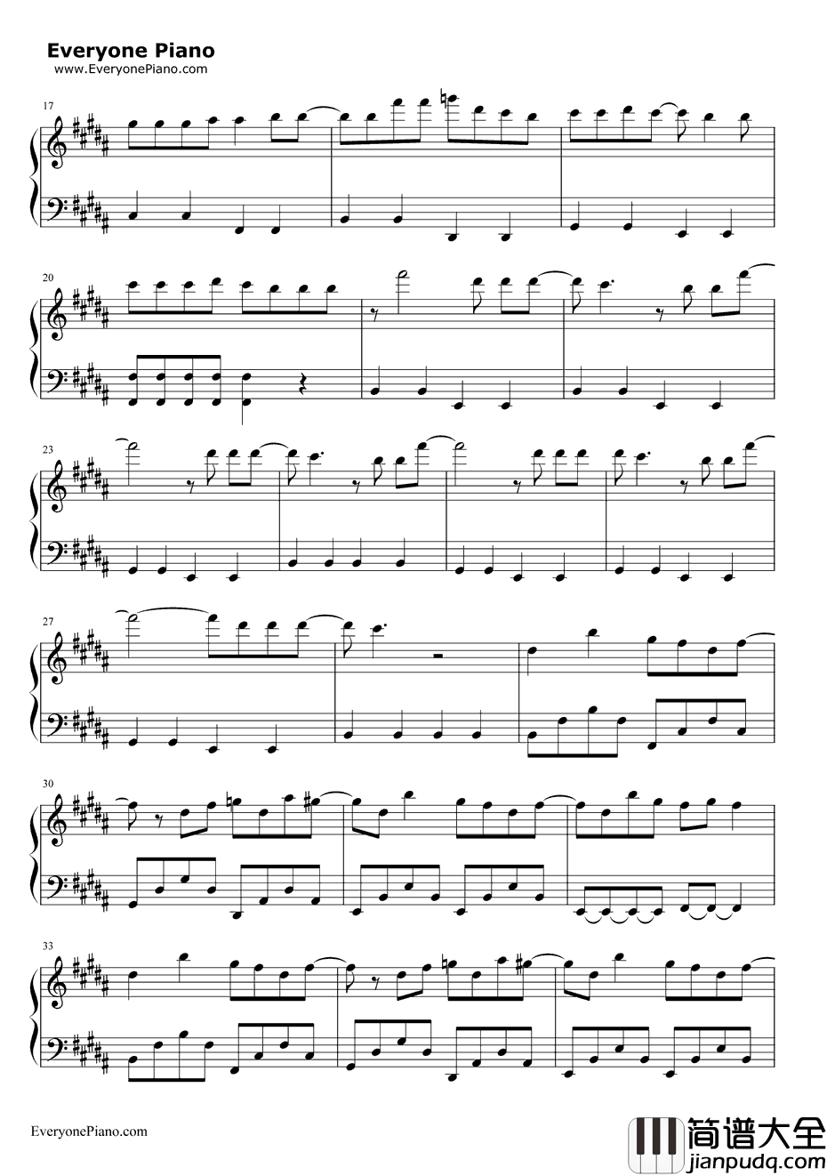 Try钢琴谱_AsherBook