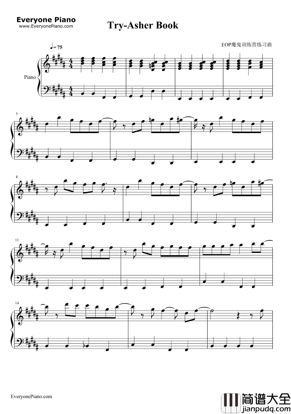 Try钢琴谱_AsherBook