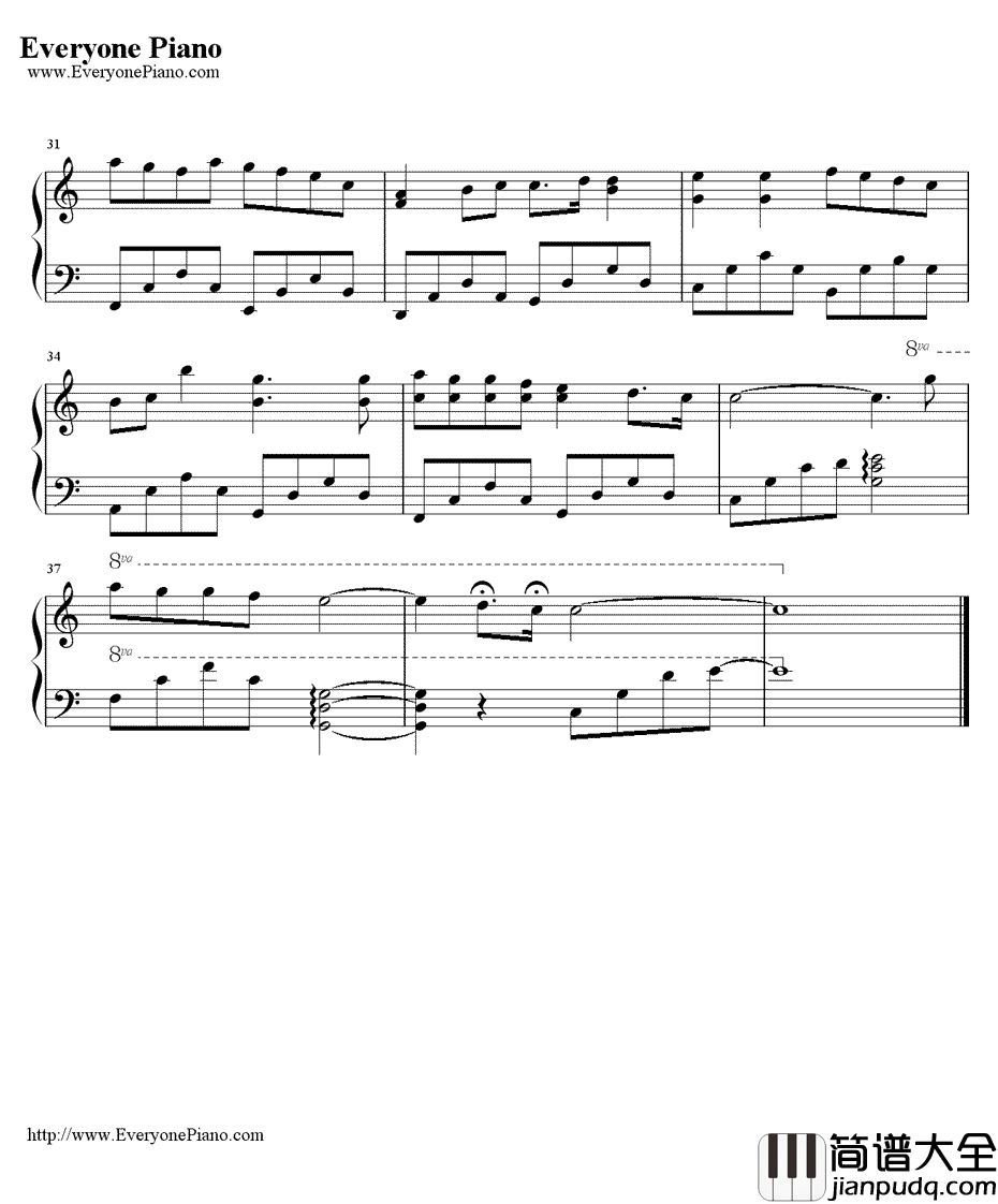 过客钢琴谱_魏晨