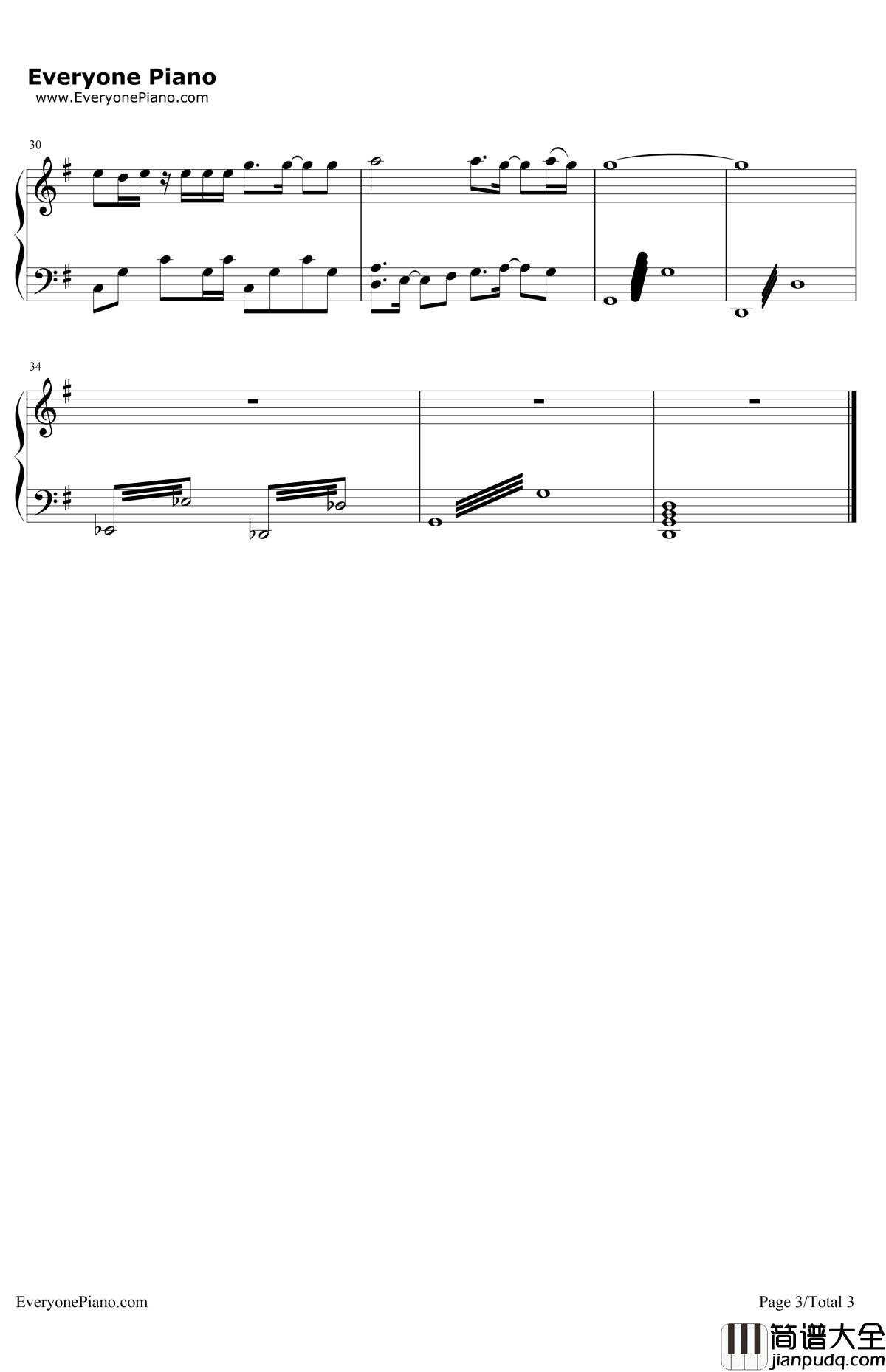 千万次的问钢琴谱_刘欢_北京人在纽约OST