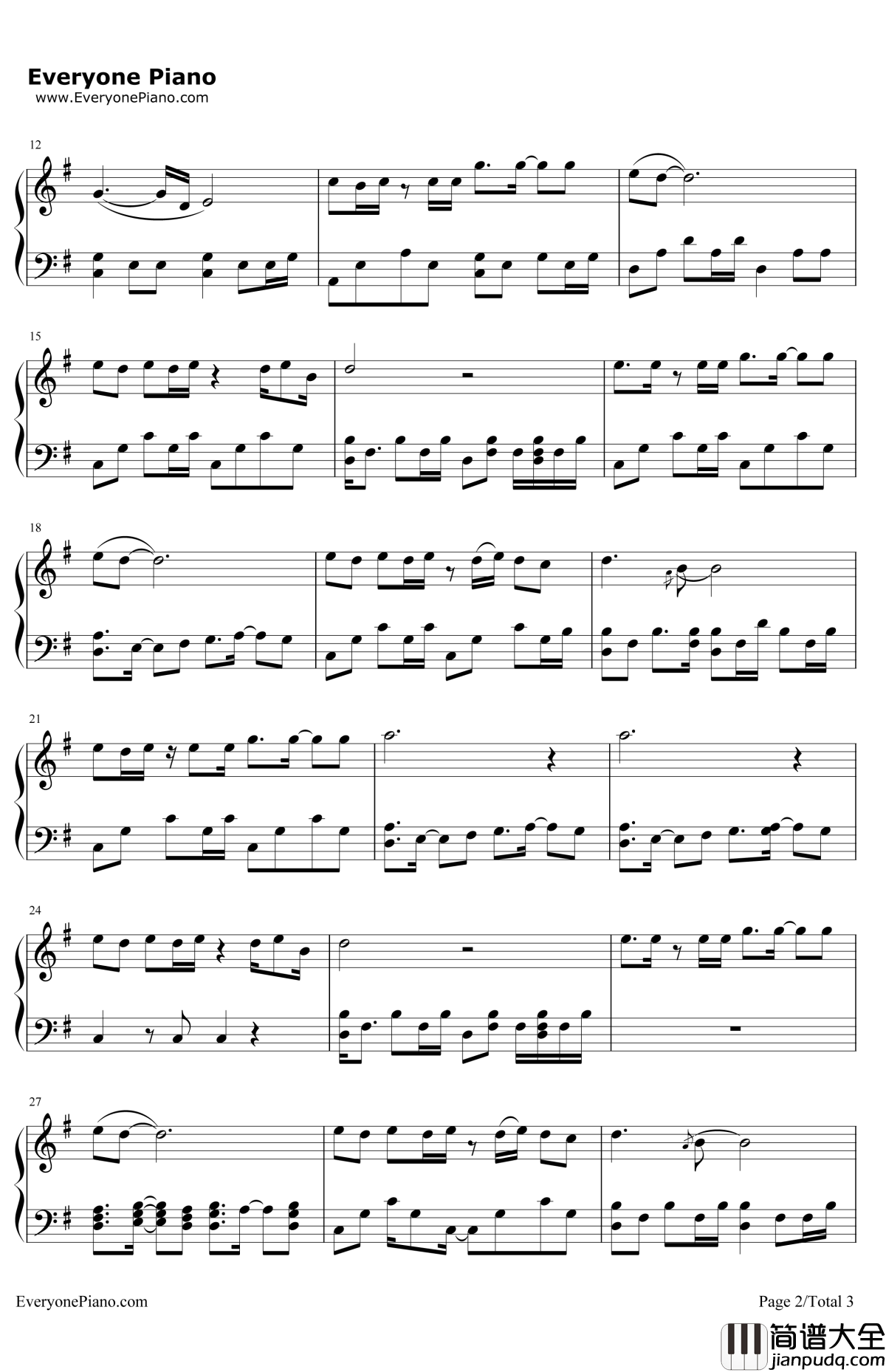 千万次的问钢琴谱_刘欢_北京人在纽约OST