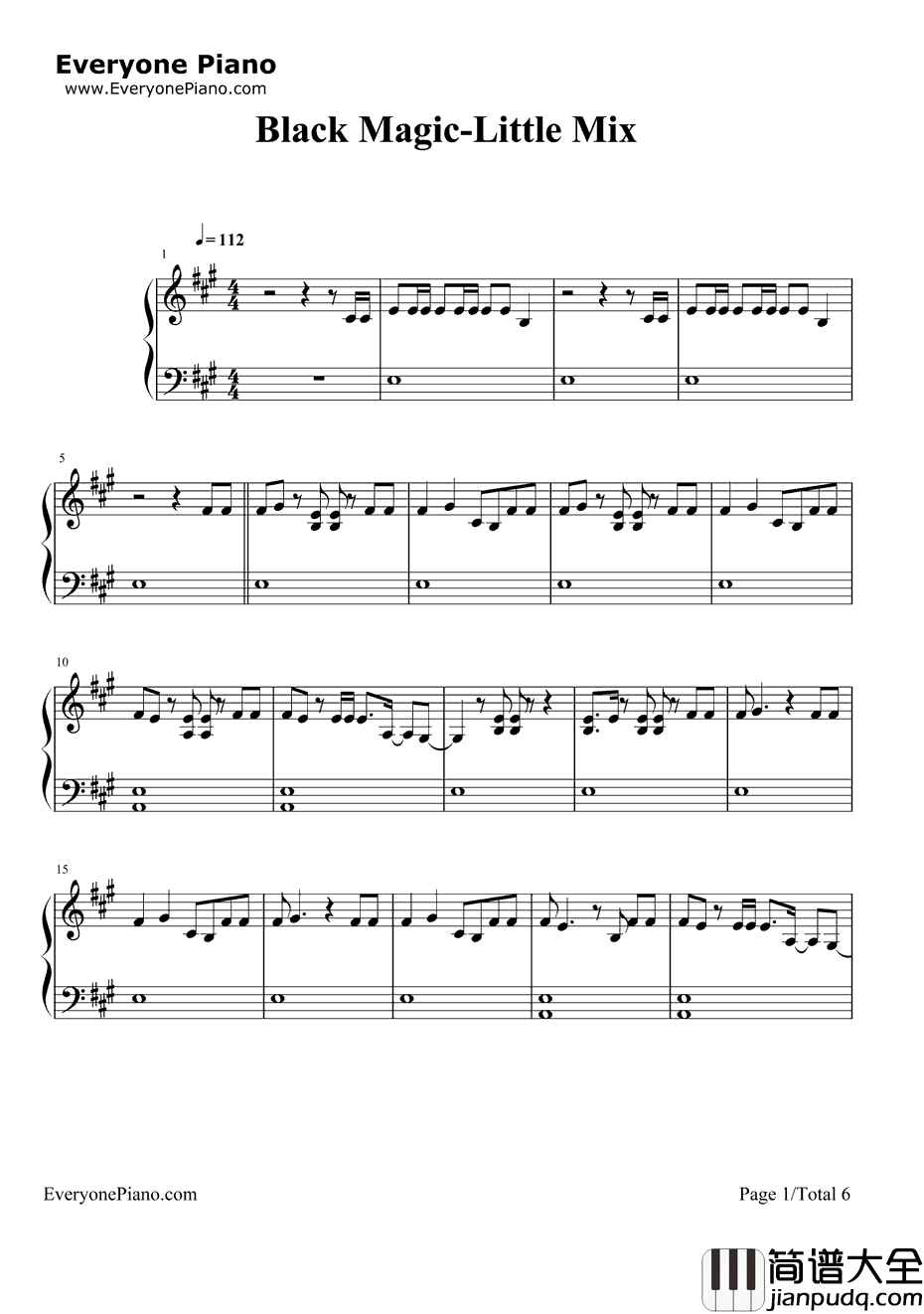 BlackMagic钢琴谱_LittleMix