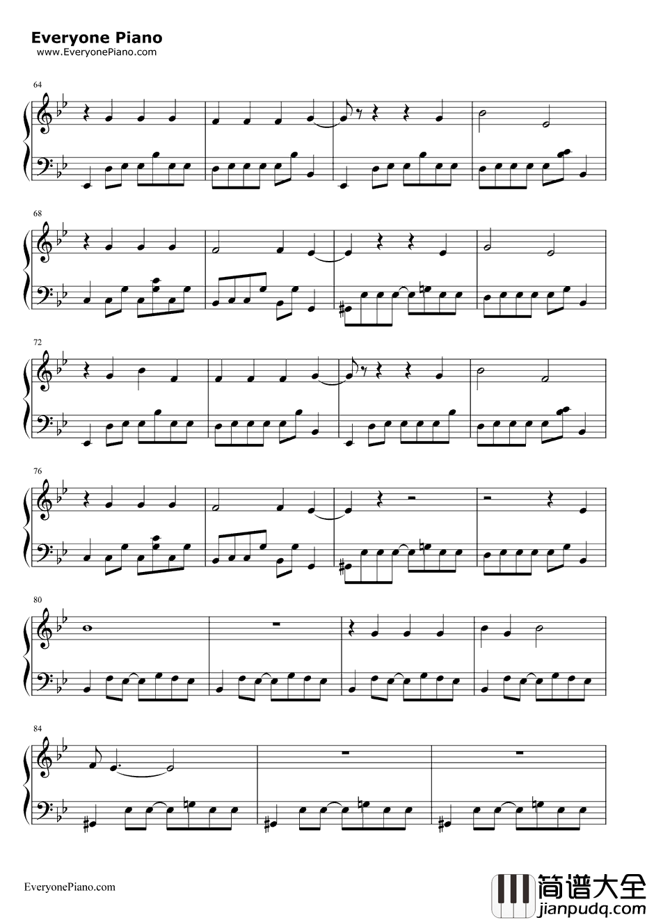 Heartbeats钢琴谱_JoseGonzalez