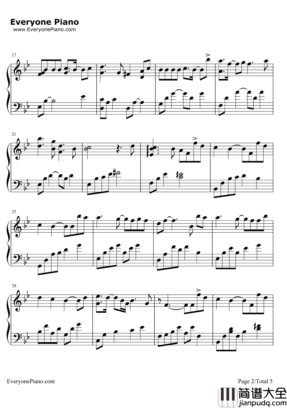 我愿意钢琴谱_王菲_完整版