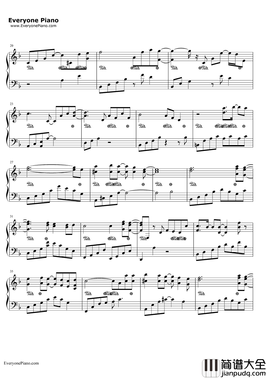 永恒的雪钢琴谱_Changin’MyLife__寻找满月_