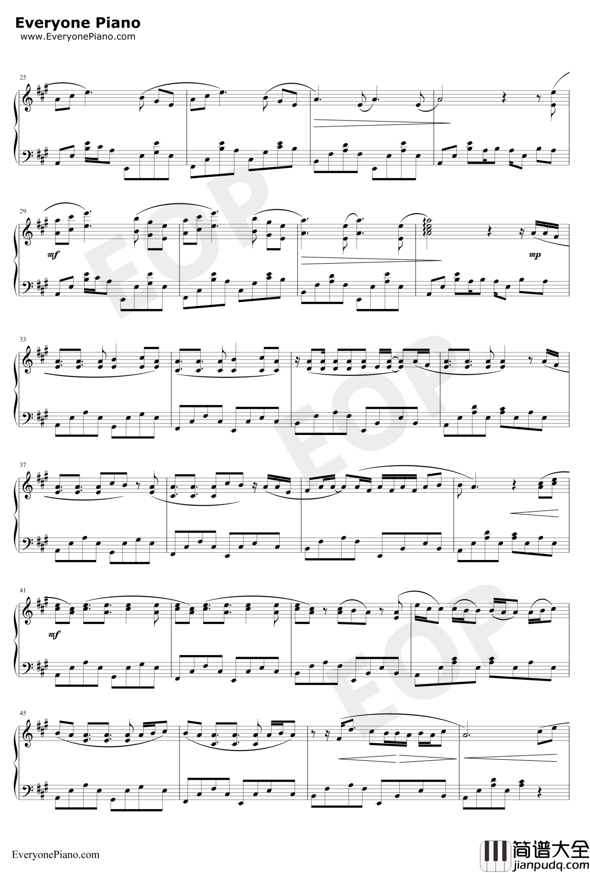 稻香钢琴演奏版钢琴谱_周杰伦