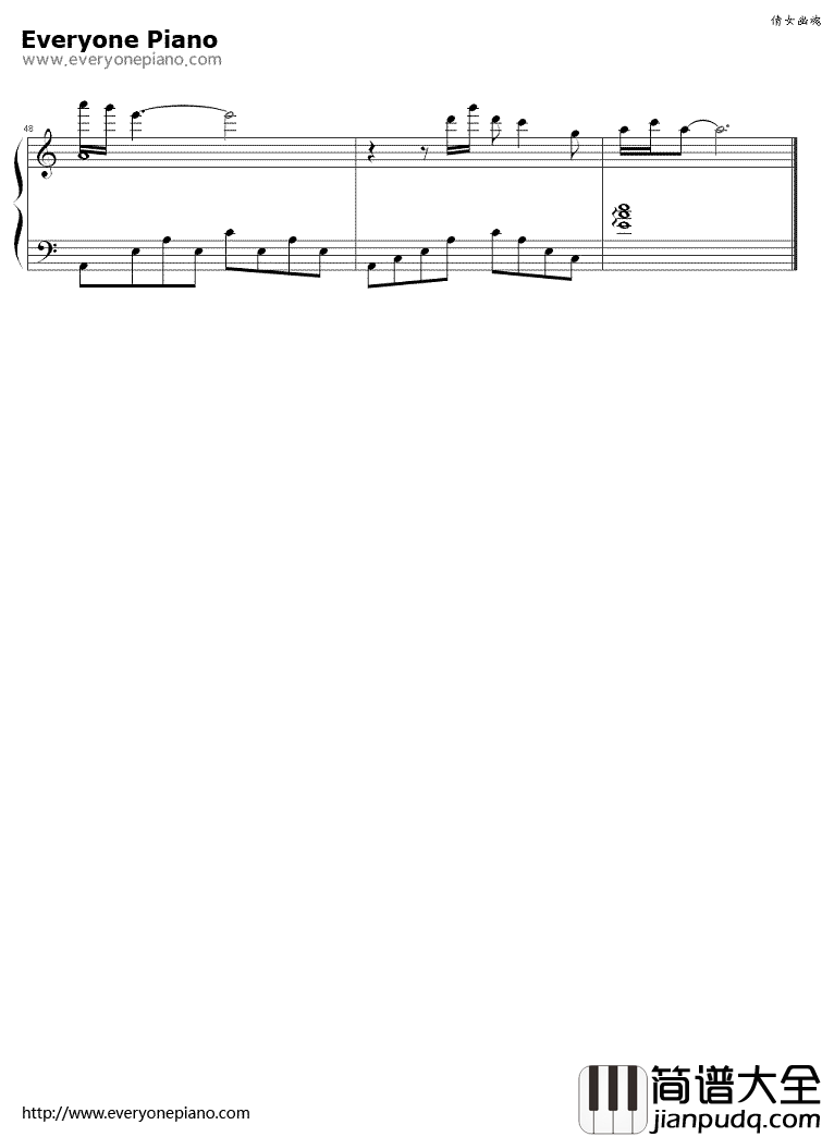 倩女幽魂钢琴谱_张国荣