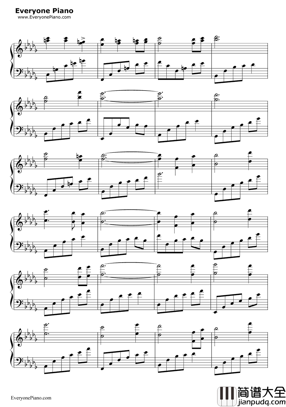 见或不见钢琴谱_何晟铭_宫锁心玉片尾曲