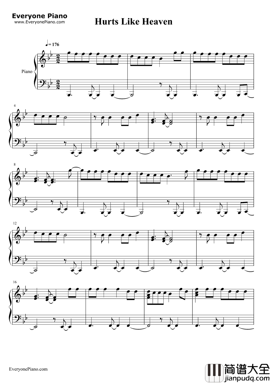 HurtsLikeHeaven钢琴谱_Coldplay