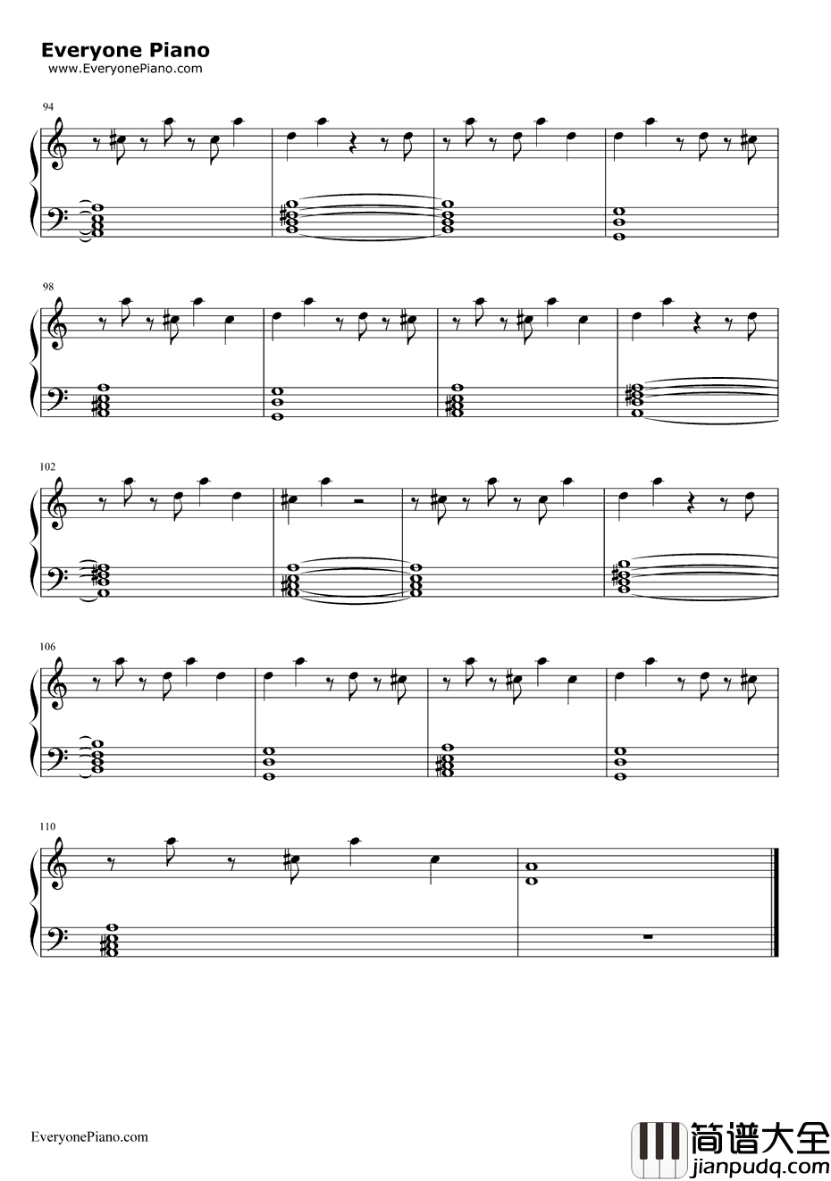 OnMelancholyHill钢琴谱_Gorillaz