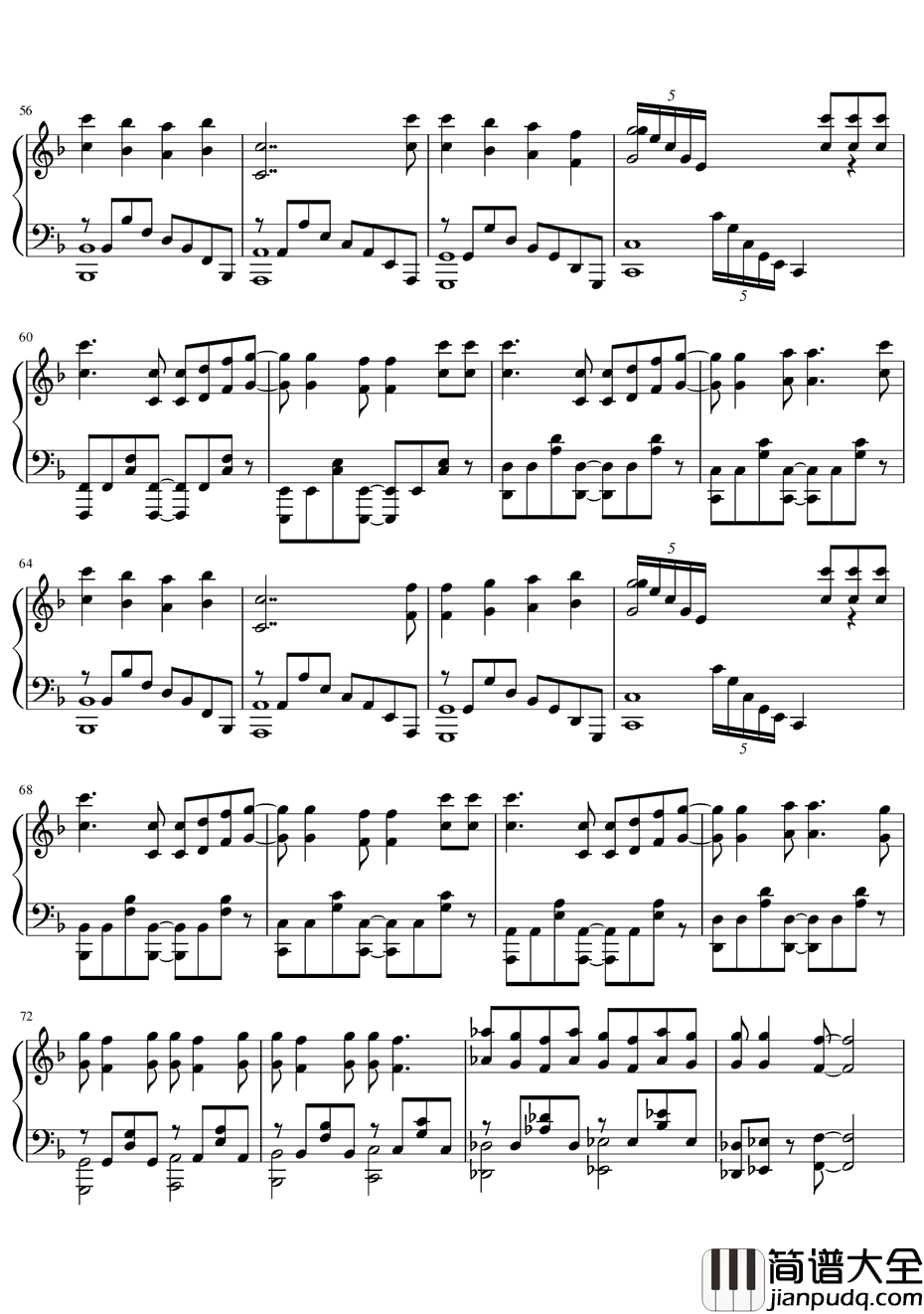 Honey♥Come钢琴谱_小仓唯_城下町的蒲公英ED