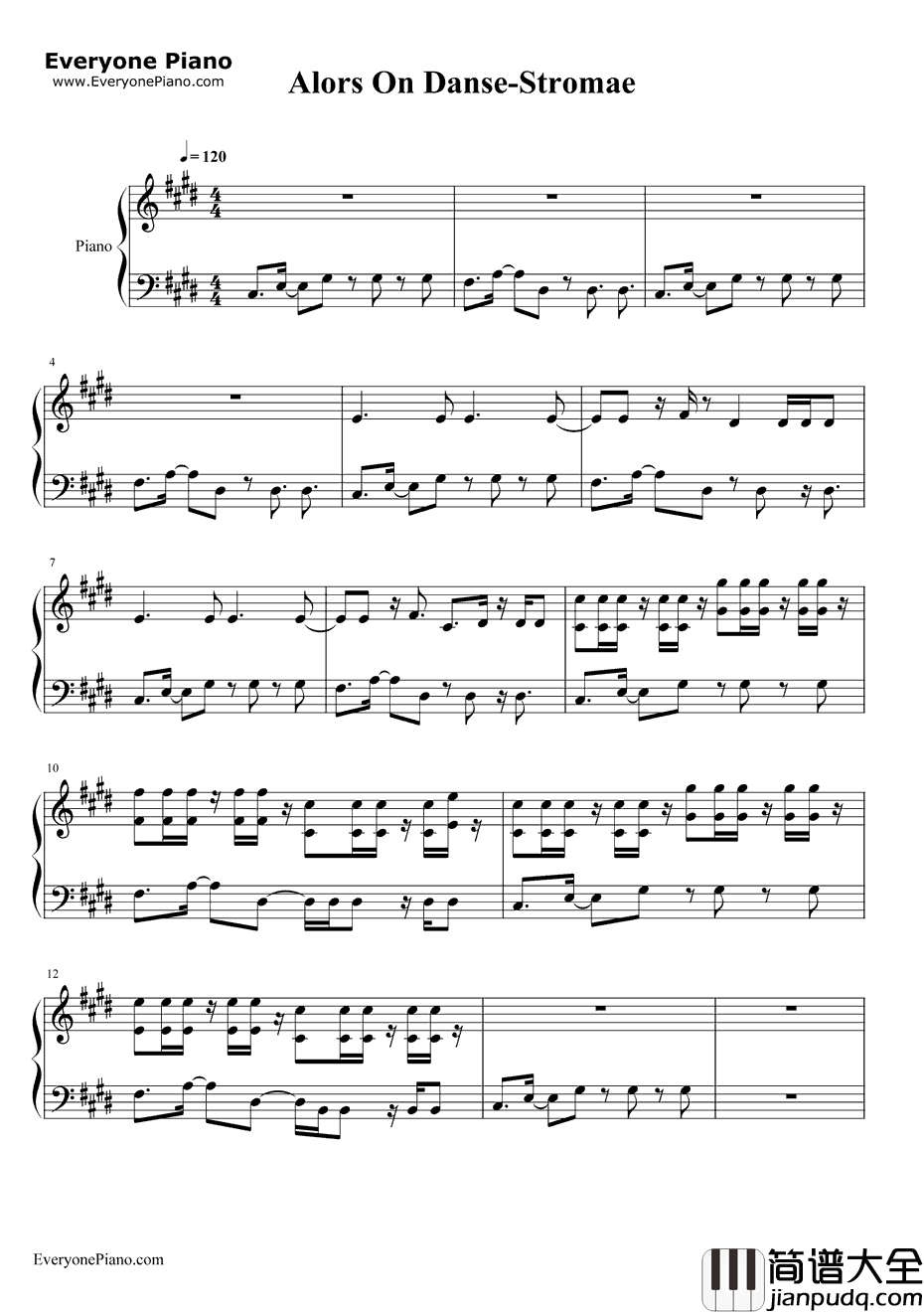 AlorsOnDanse钢琴谱_Stromae