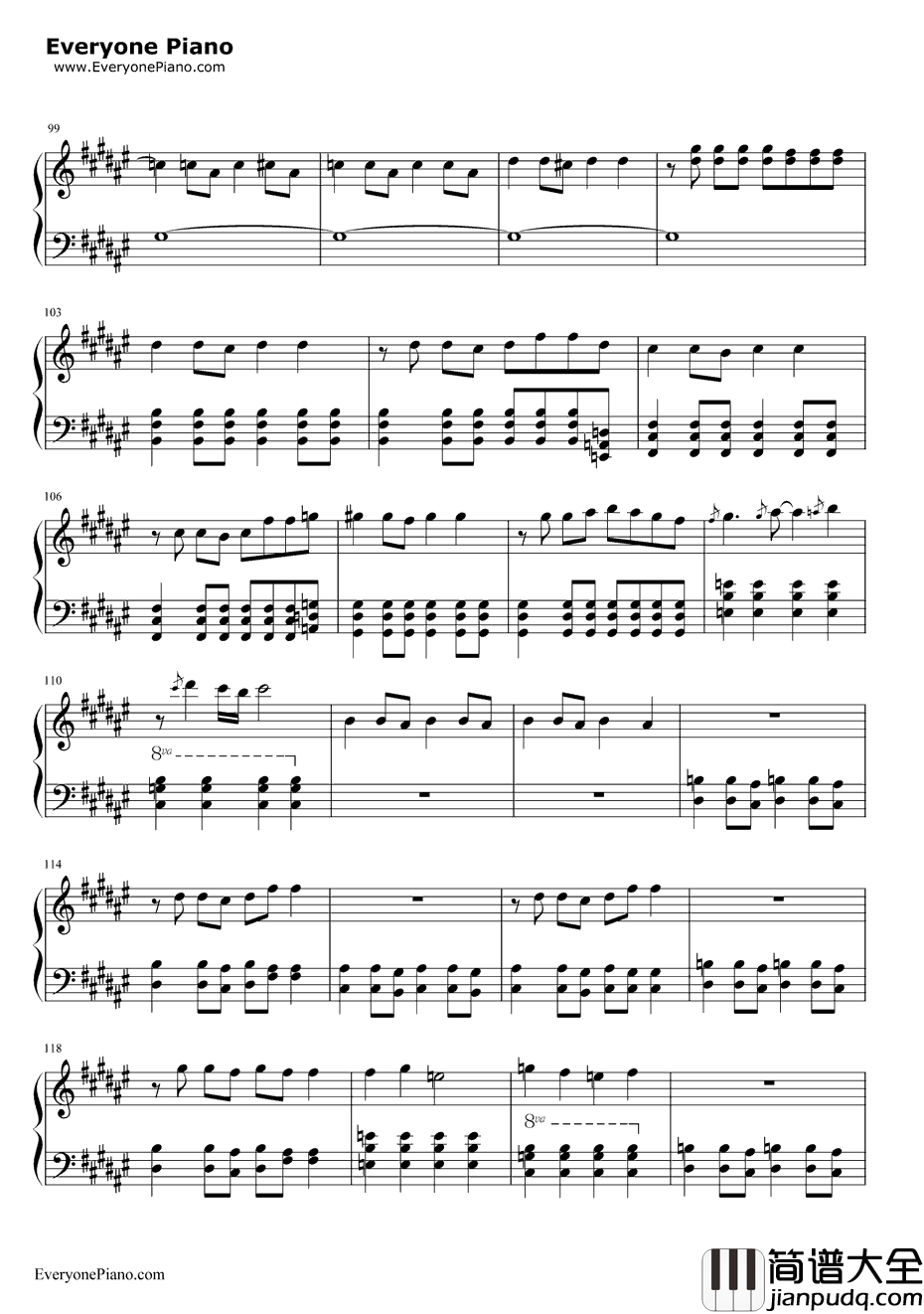 NaNaNa(NaNaNaNaNaNaNaNaNa)钢琴谱_MyChemicalRomance