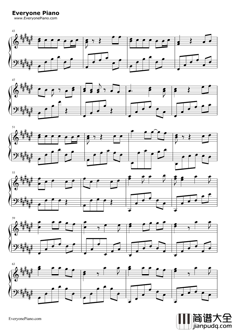 没那么简单钢琴谱_黄小琥