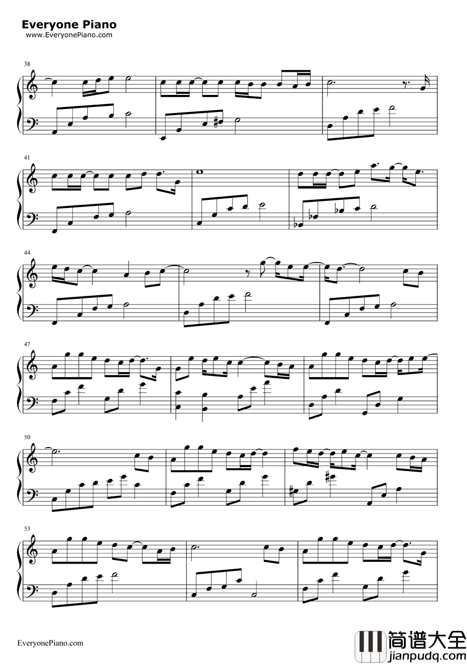 猜不透钢琴谱_丁当