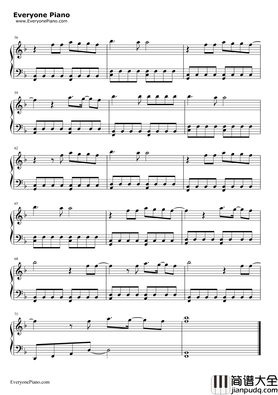 WreckingBall钢琴谱_麦莉·赛勒斯MileyCyrus