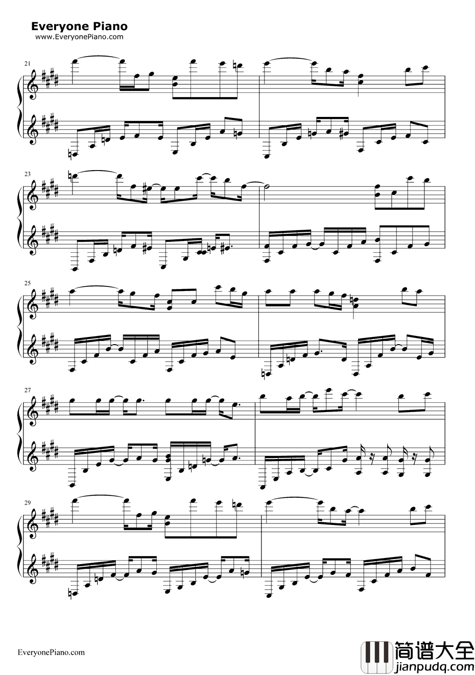 玫瑰花的葬礼钢琴谱_许嵩