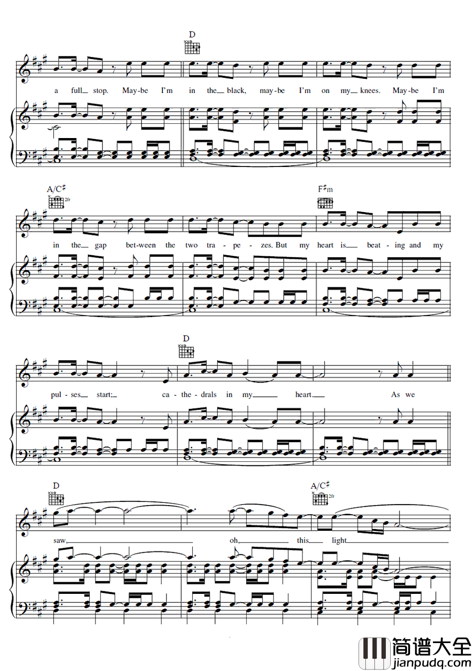 EveryTeardropIsaWaterfall钢琴谱_Coldplay