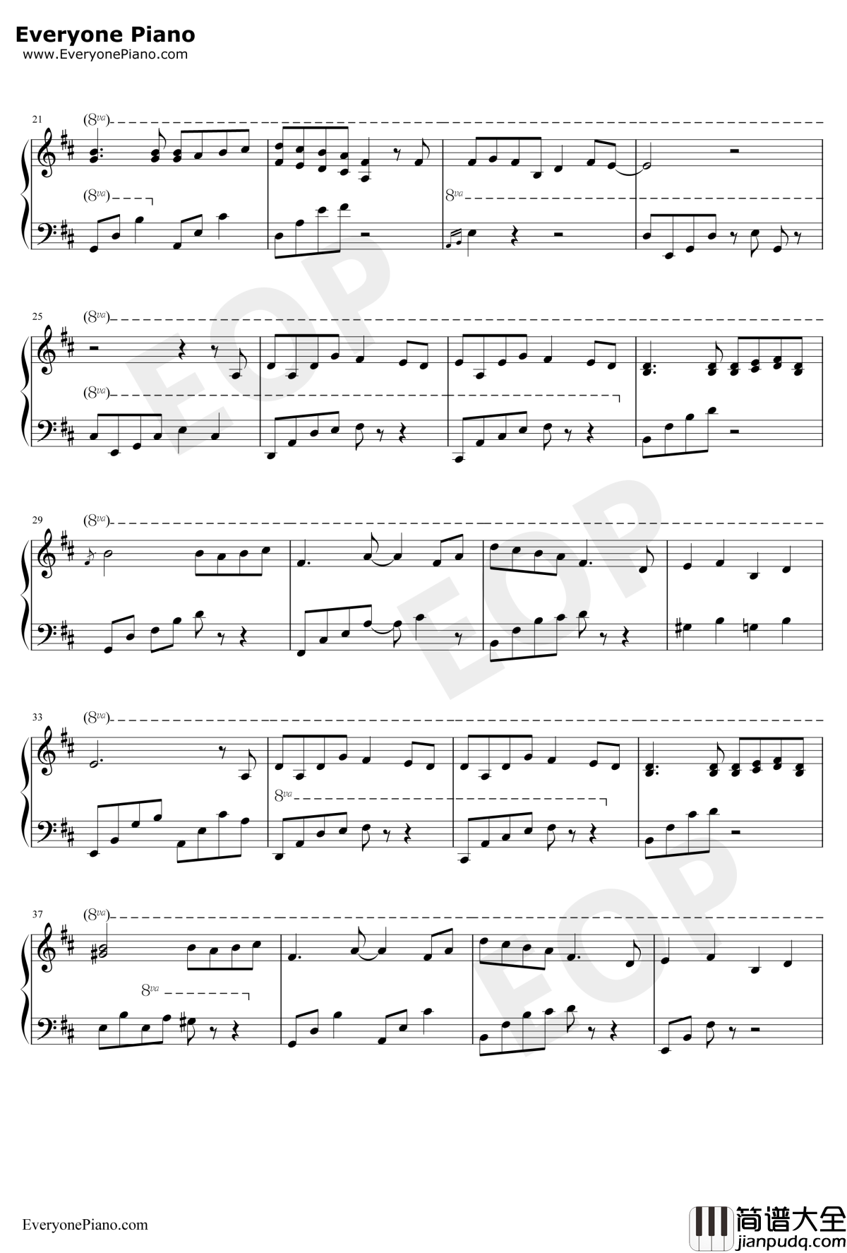 言叶にできない想い钢琴谱_Leaf_白色相簿2BGM