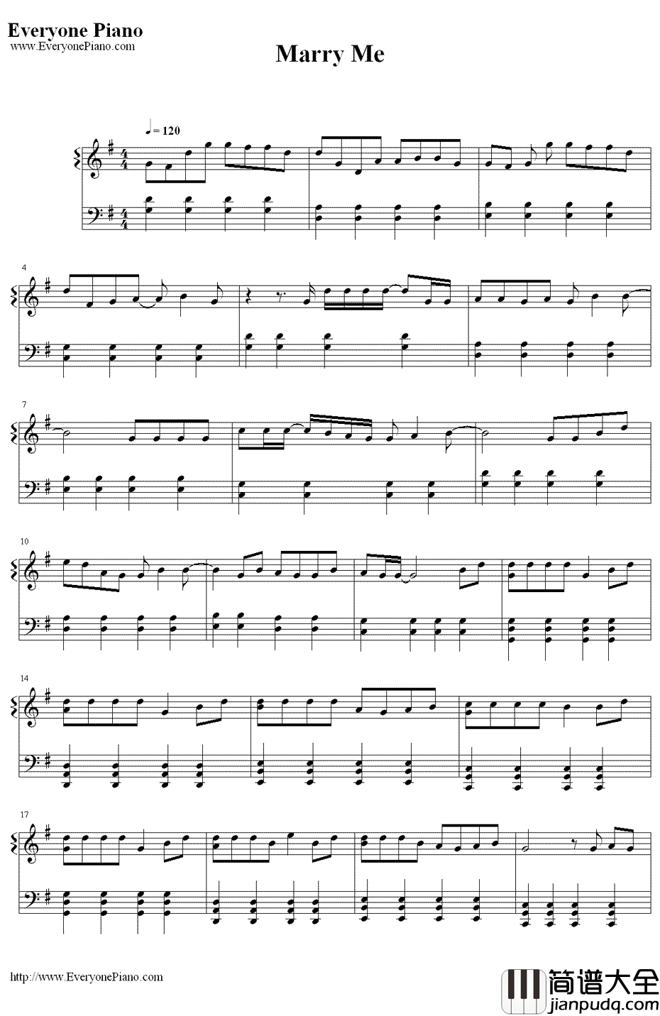 MarryMe钢琴谱_JasonDerulo