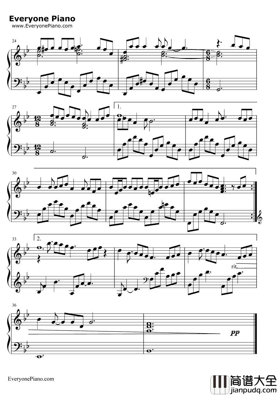 跳伞钢琴谱_郑秀文_嫁个有钱人插曲