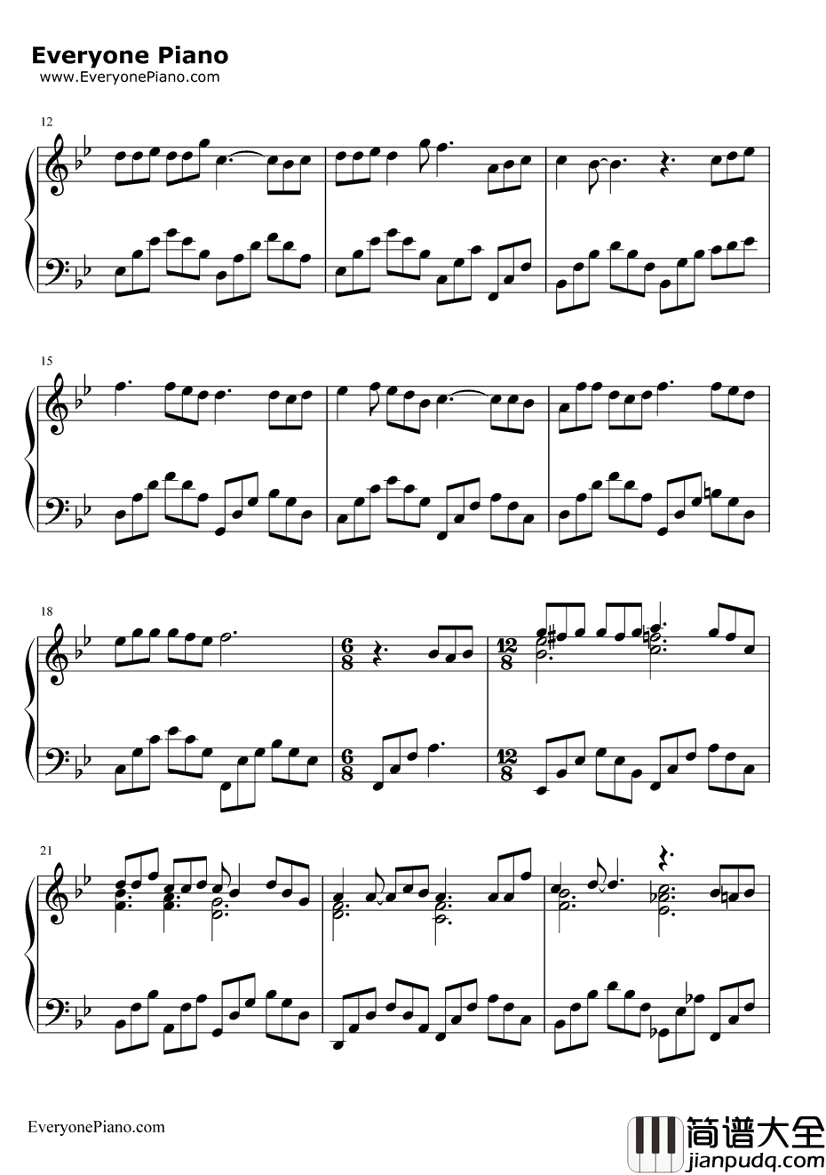 跳伞钢琴谱_郑秀文_嫁个有钱人插曲