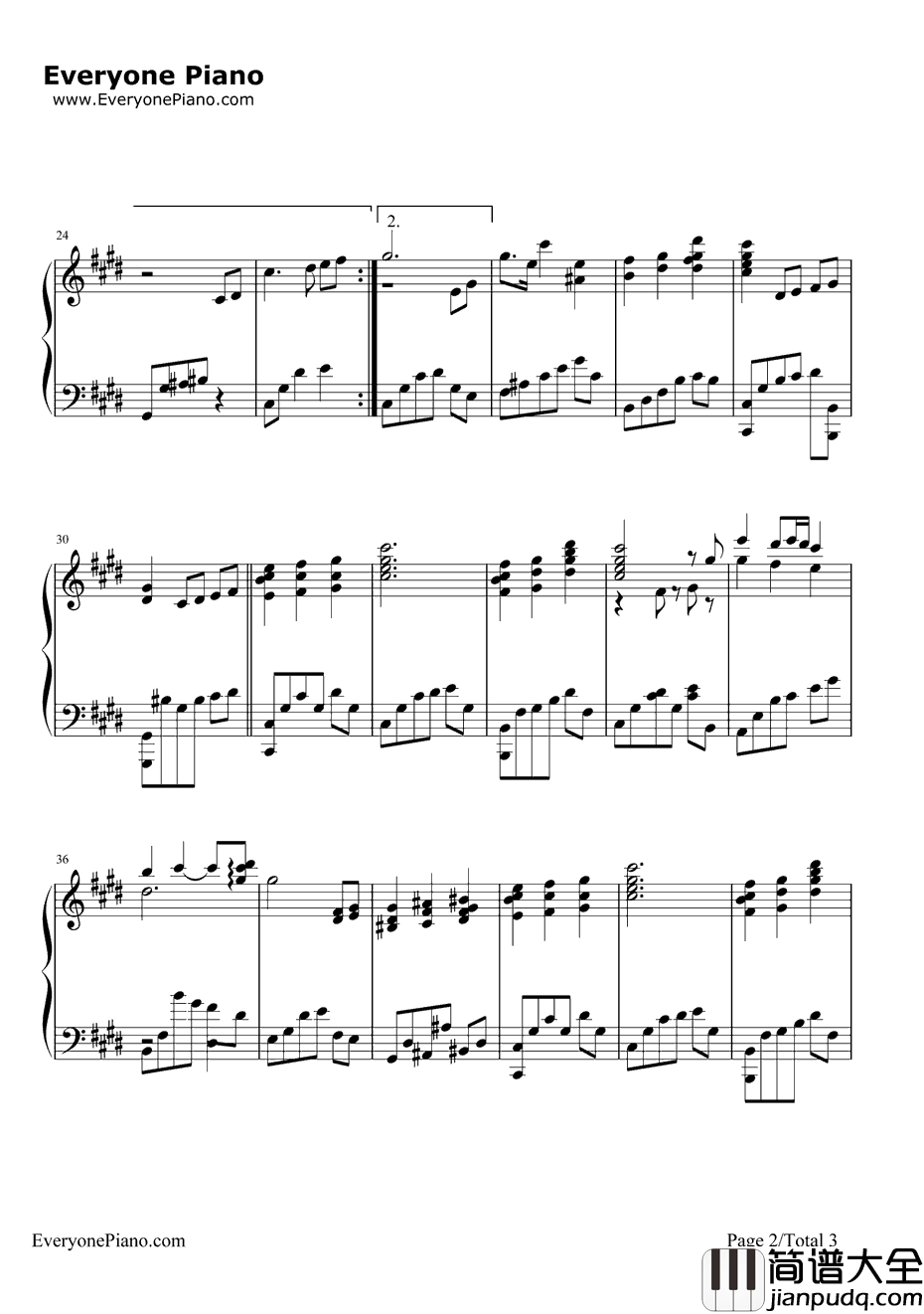 满月钢琴谱_陈思思_芈月传片头曲