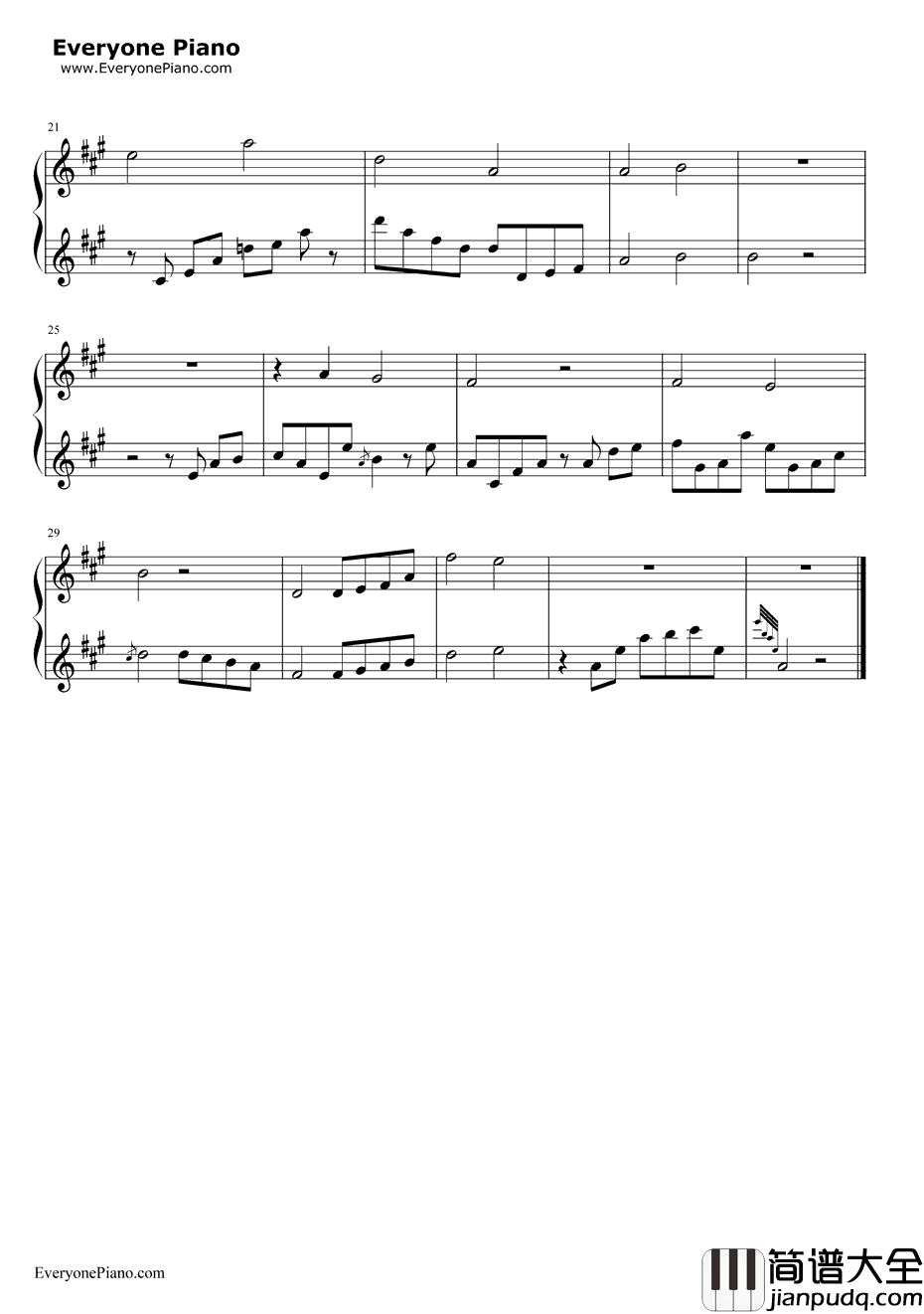 ATenderFeeling钢琴谱_梶浦由记__刀剑神域_OST