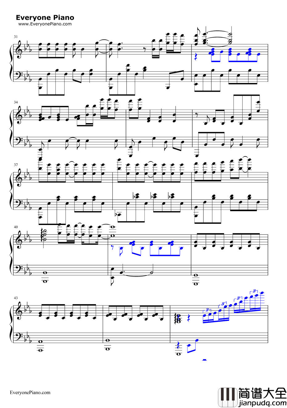 勇敢的心钢琴谱_汪峰_西游记之大圣归来BGM