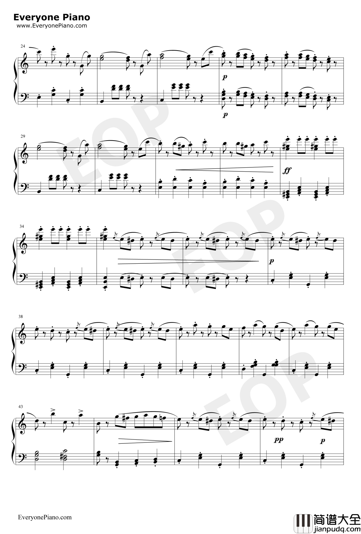 拉德斯基进行曲钢琴谱_约翰·施特劳斯JohannStraussSr._新年音乐会钢琴独奏版