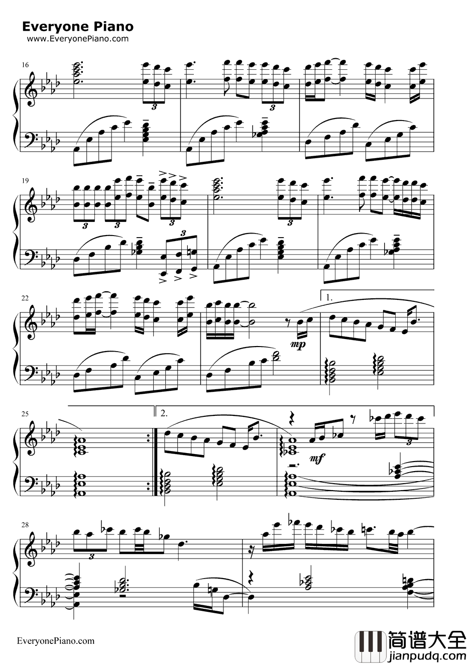 风往北吹钢琴谱_孙楠