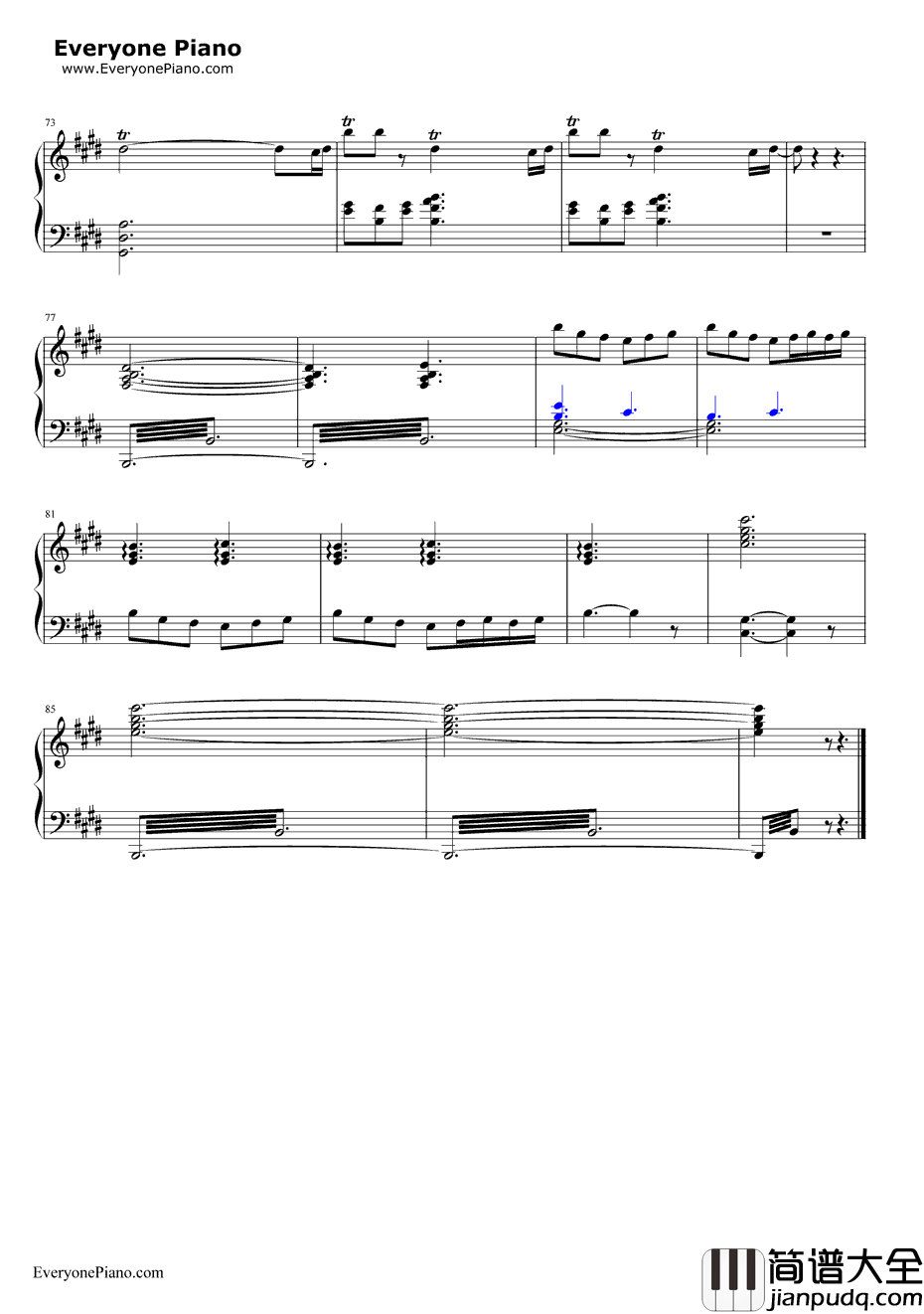 清晨钢琴谱_格里格_晨景_培尔金特组曲