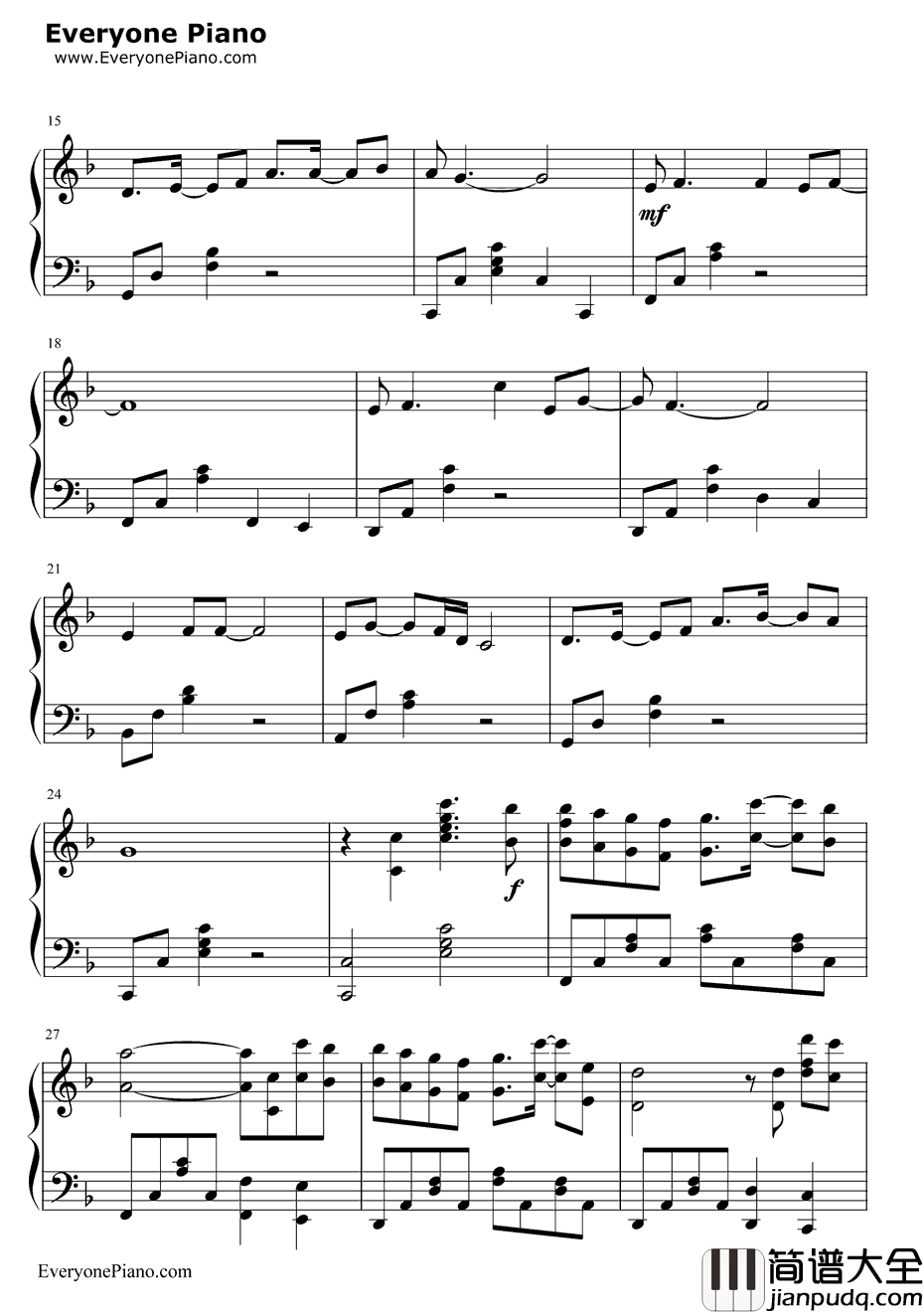 没完没了钢琴谱_孙楠/那英