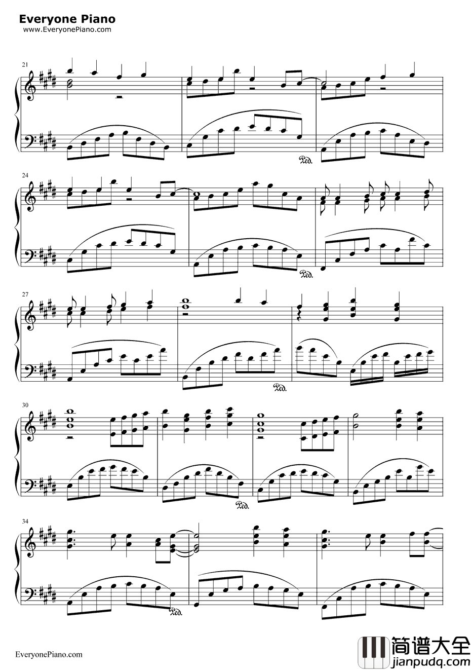 永远的朋友钢琴谱_孙楠张惠妹_2008北京奥运会歌曲