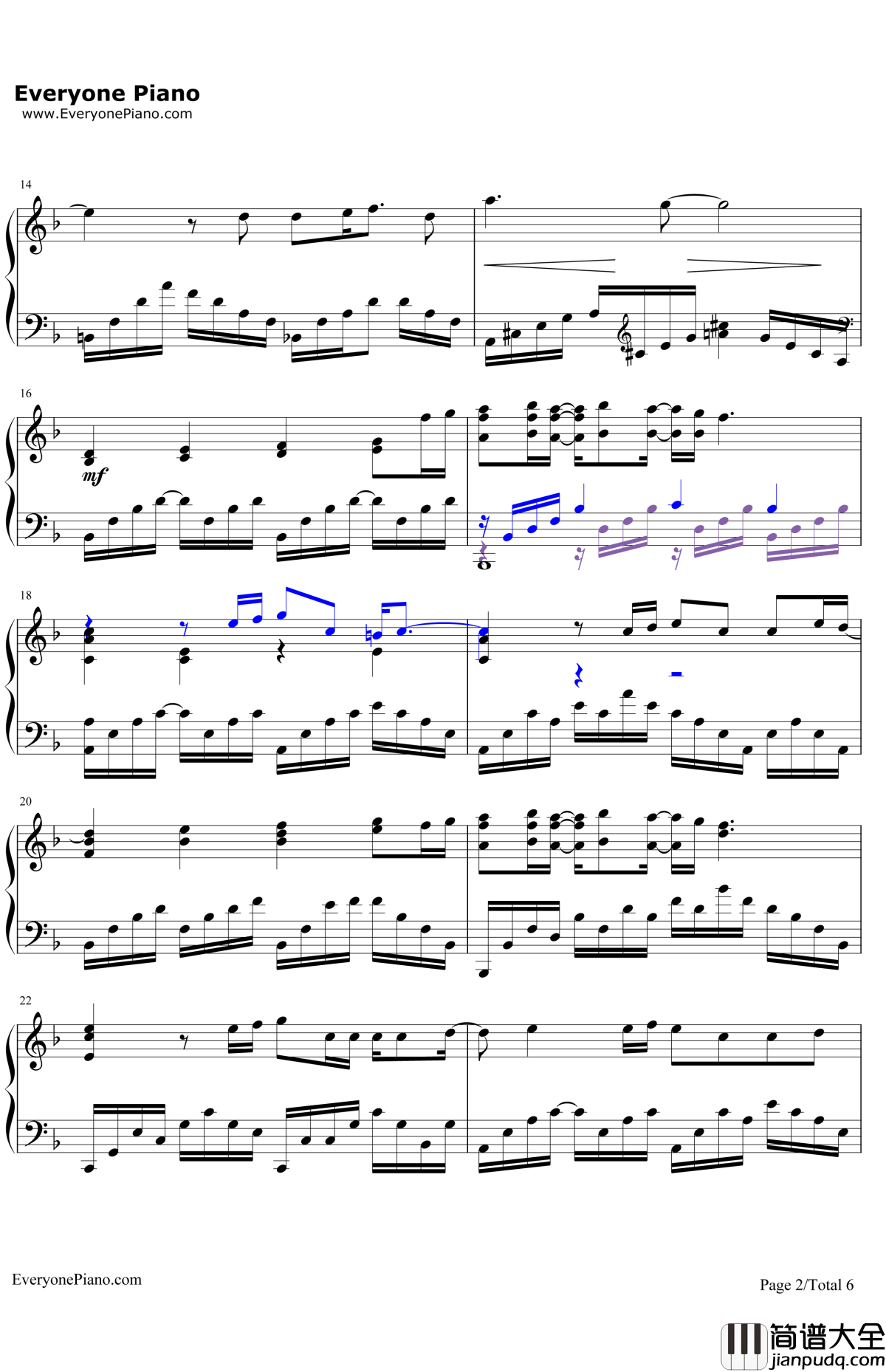 Medley钢琴谱_Aimer_FateHollowAtaraxiaOP